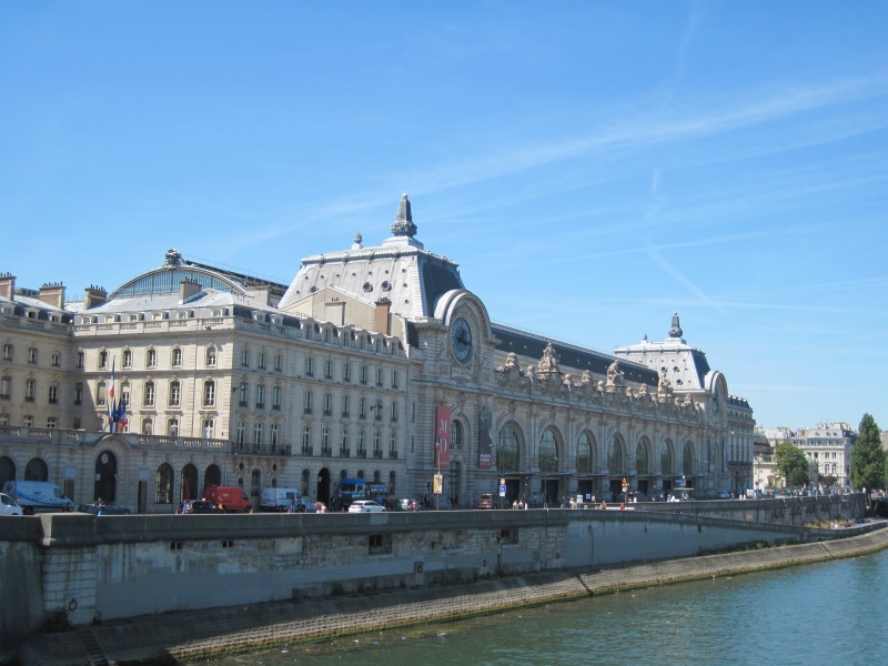 Musée d'Orsay, known for its Impressionist paintings, seen from the Seine bridge near Jardin des Tuileries, Paris, France.